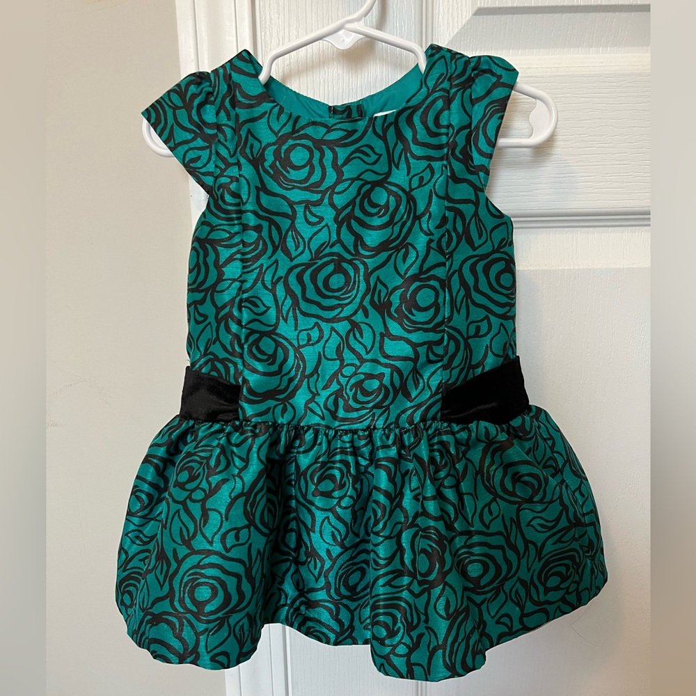 Gymboree Holiday/Special Occasion Floral and Velvet Dress